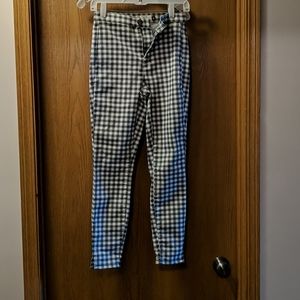 SO black and white checkered pants